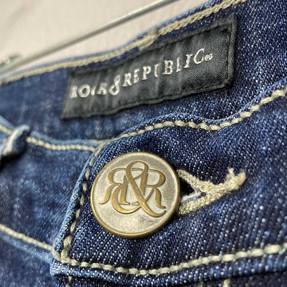 Rock & Republic Blue Kasandra Bling Pocket Jeans Women's Size 2 - Picture 7 of 16